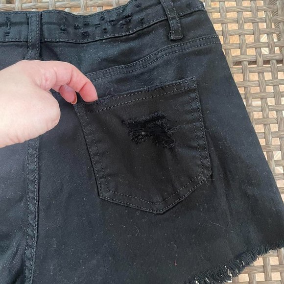 Black Ripped Short Shorts - Picture 5 of 8